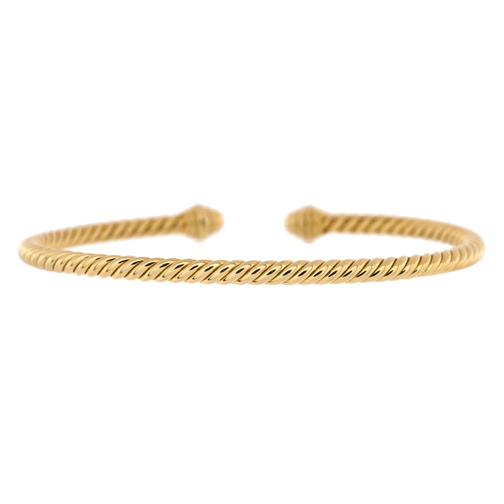 Cable Spira Bracelet 18K Yellow Gold with Diamonds 3mm