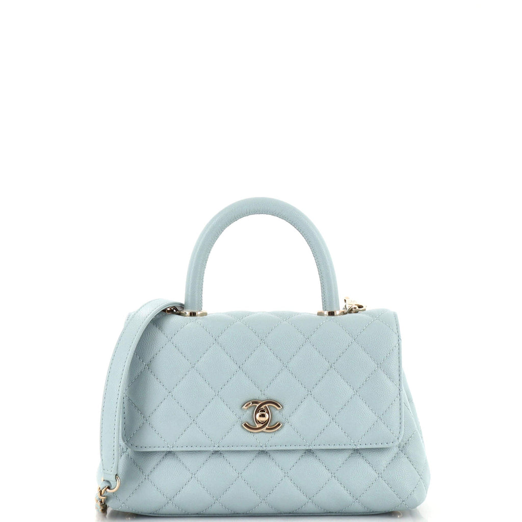 Coco Top Handle Bag Quilted Caviar Mini
