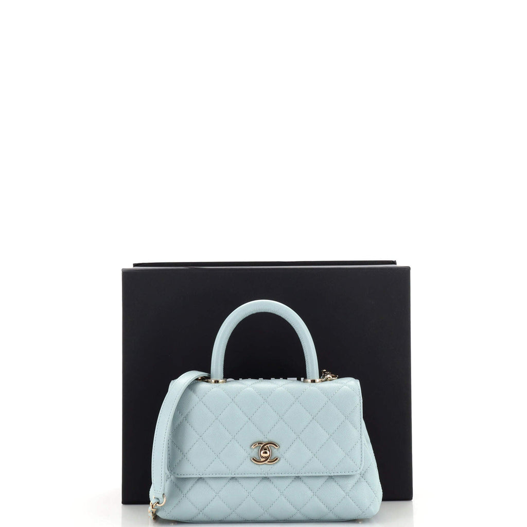 Coco Top Handle Bag Quilted Caviar Mini