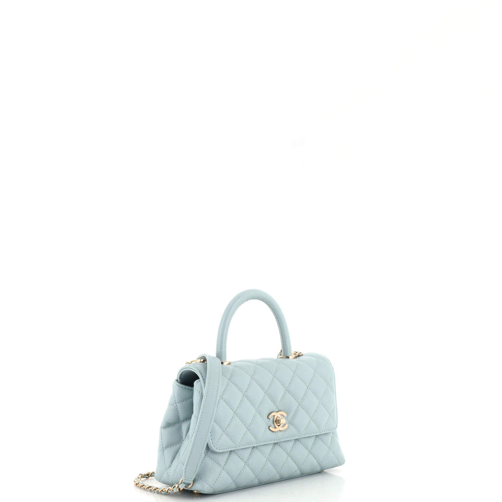 Coco Top Handle Bag Quilted Caviar Mini