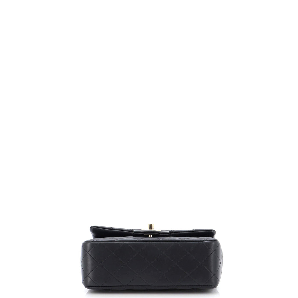 Classic Single Flap Top Handle Bag Quilted Lambskin Mini
