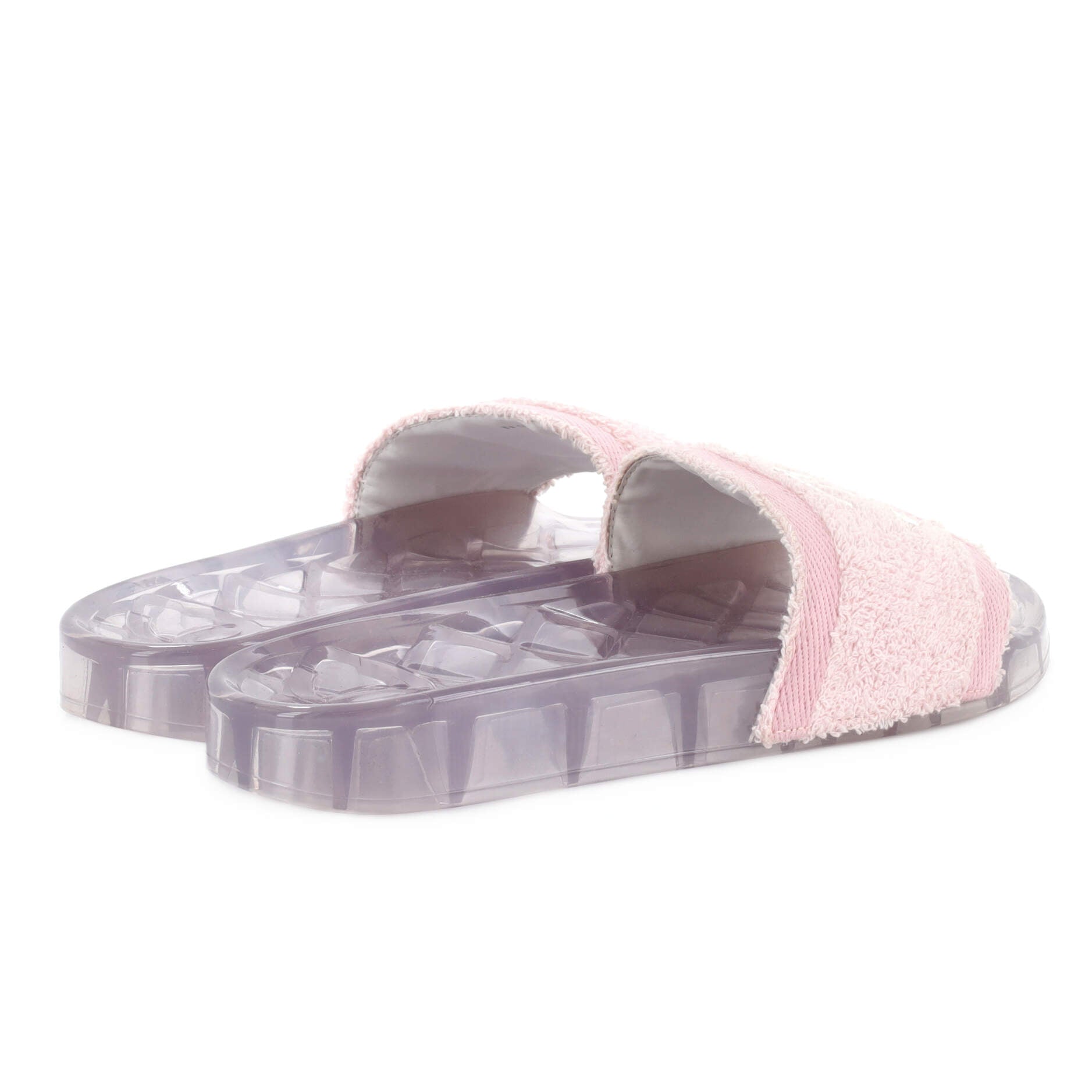 Women's CC Flat Slide Sandals Terry Cloth and PVC