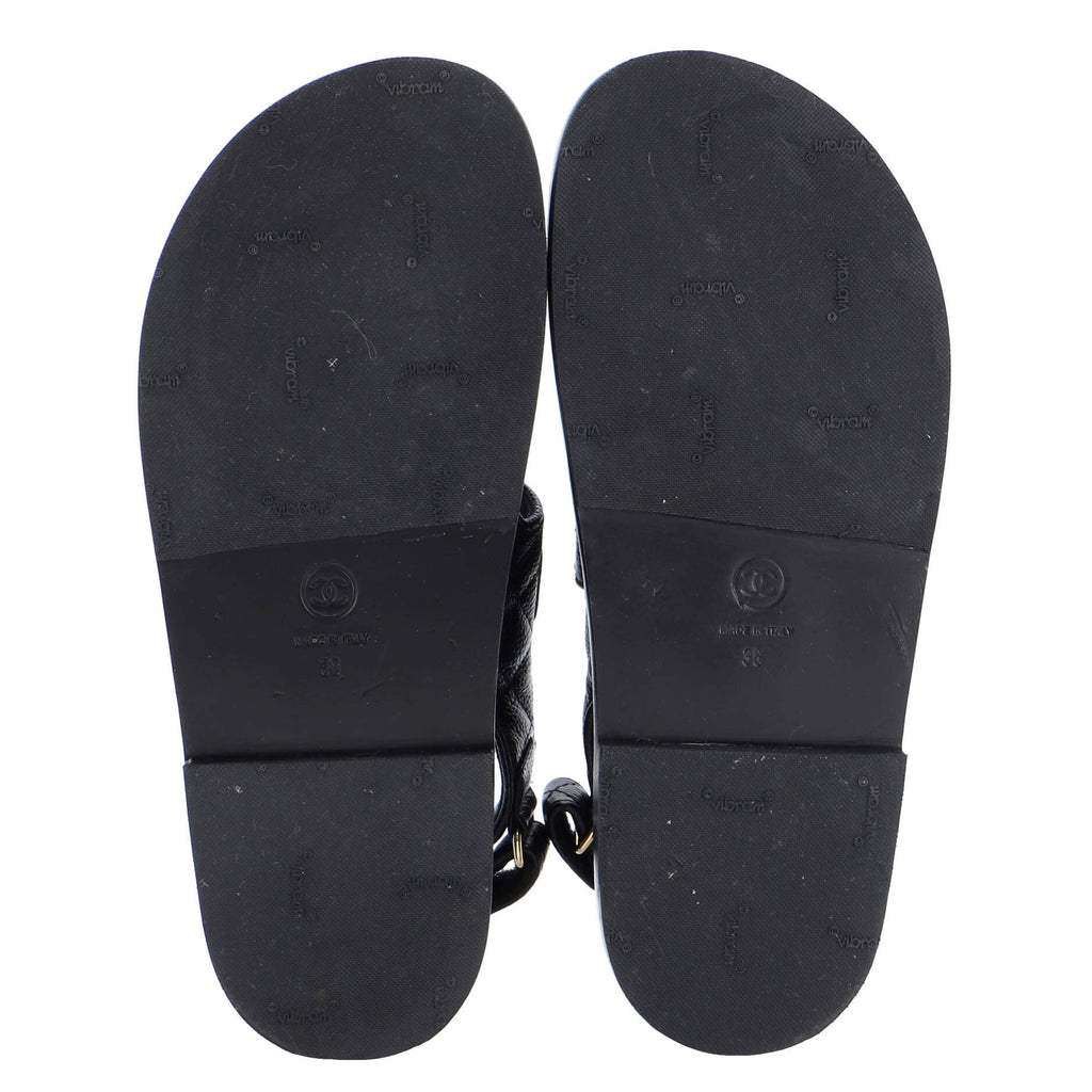 Women's Velcro Dad Sandals Quilted Leather