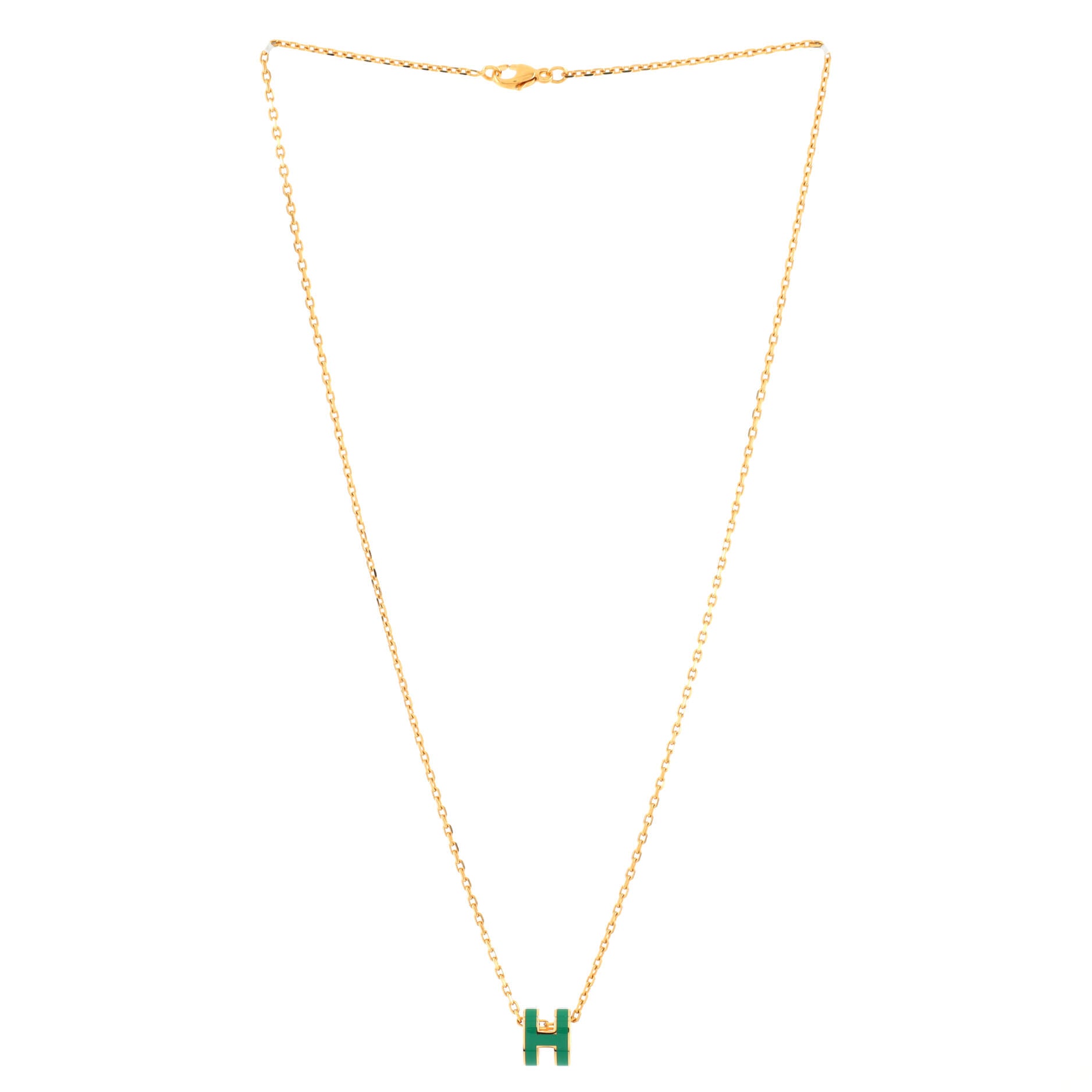 Pop H Pendant Chain Necklace Metal and Enamel Mini