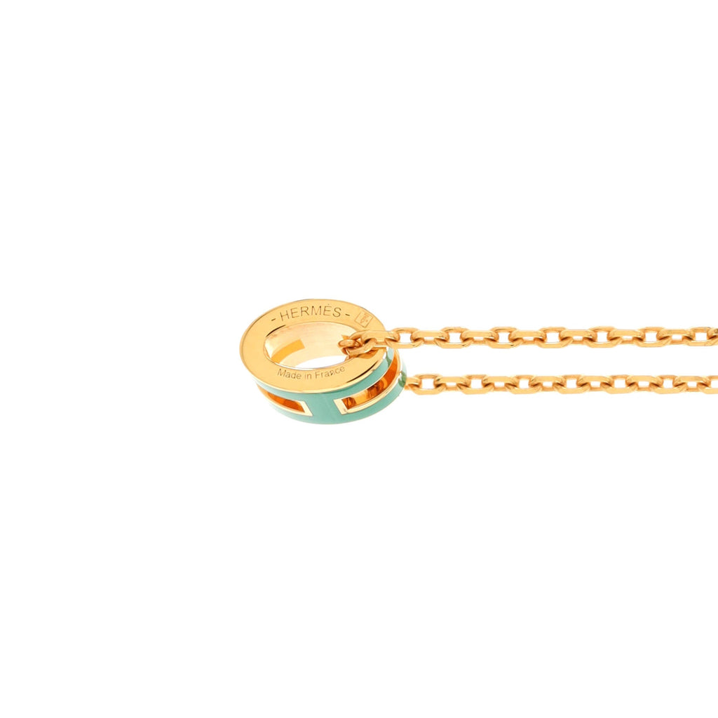 Pop H Pendant Chain Necklace Metal and Enamel Mini