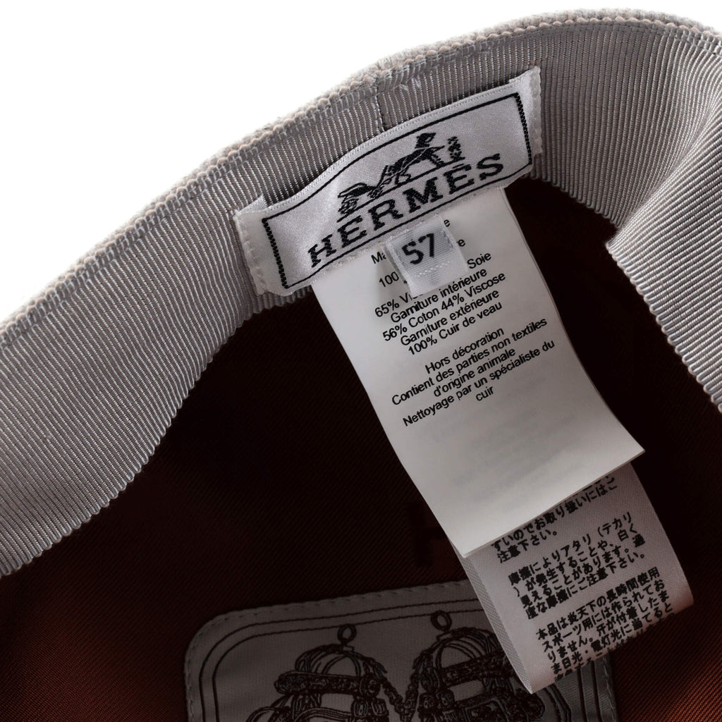 Deauville Newsboy Cap Cashmere with Braided Leather