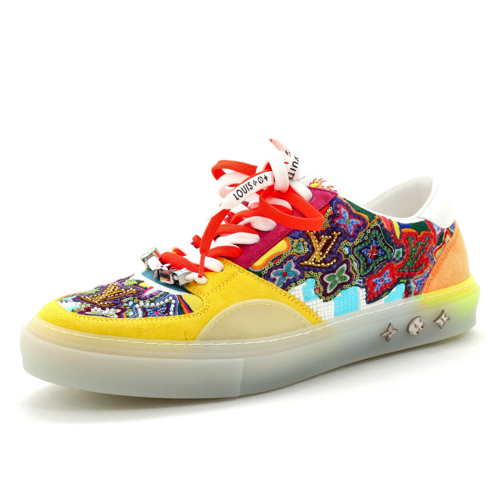 Men's LV Ollie Sneakers Limited Edition Psychedelic Monogram Canvas with Beads and Leather