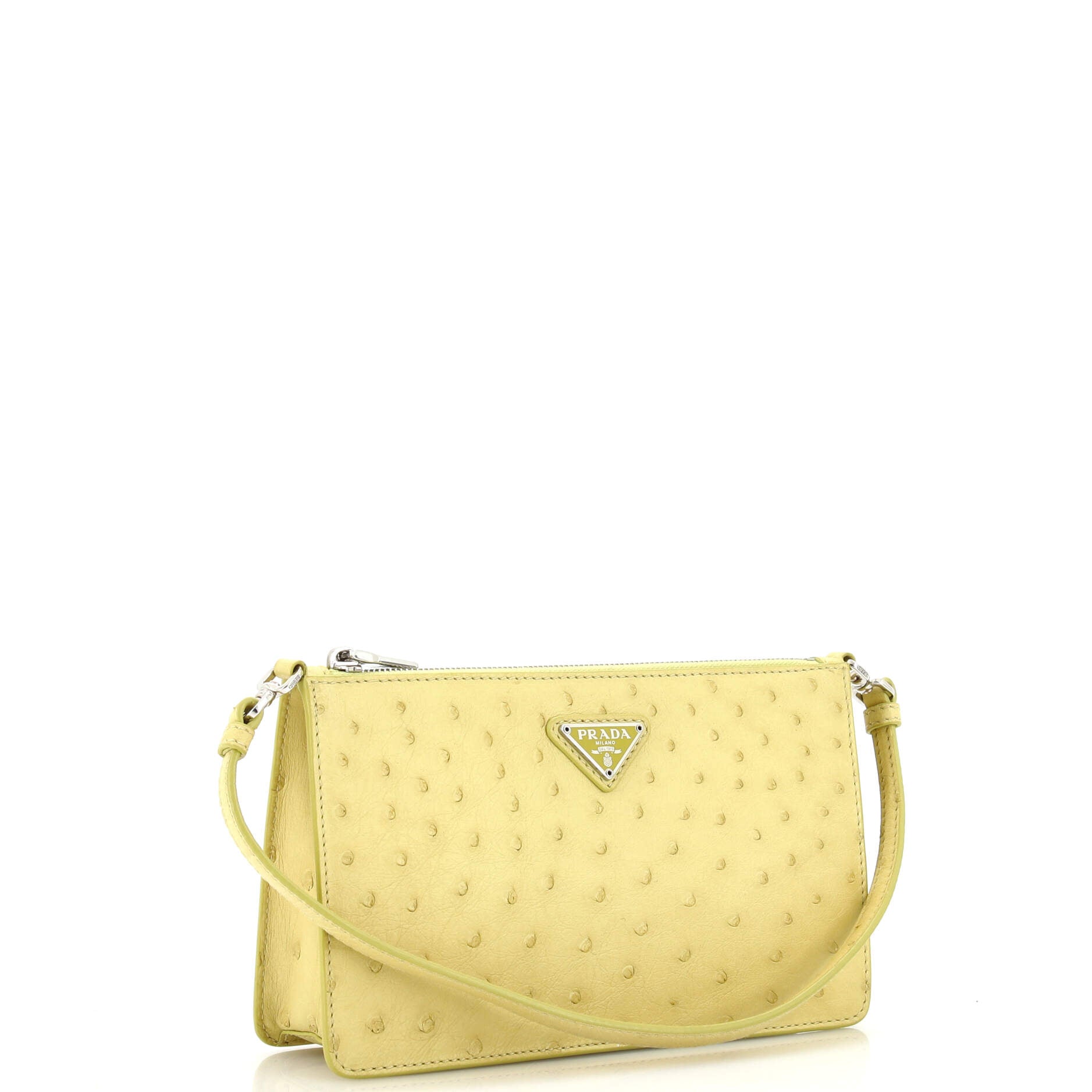 Zip Shoulder Bag Ostrich Mini
