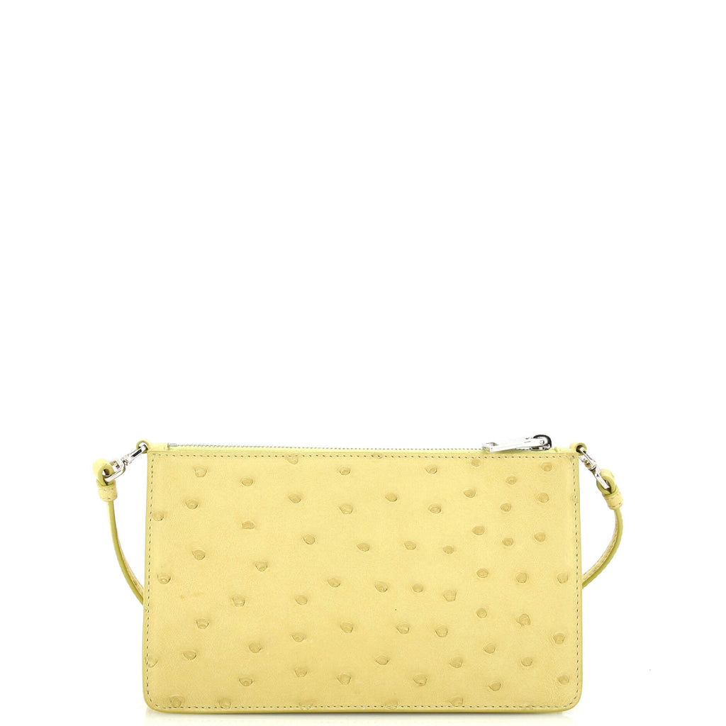 Zip Shoulder Bag Ostrich Mini