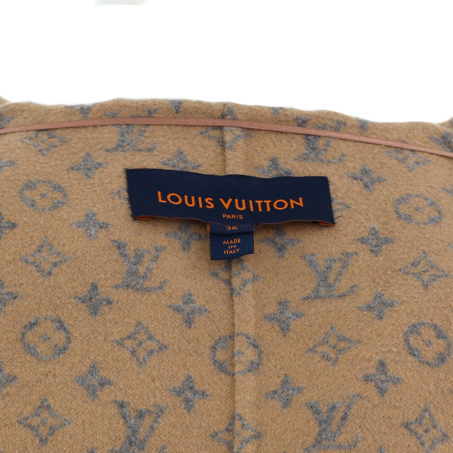 Women's Signature Double Face Short Wrap Coat Monogram Silk Blend