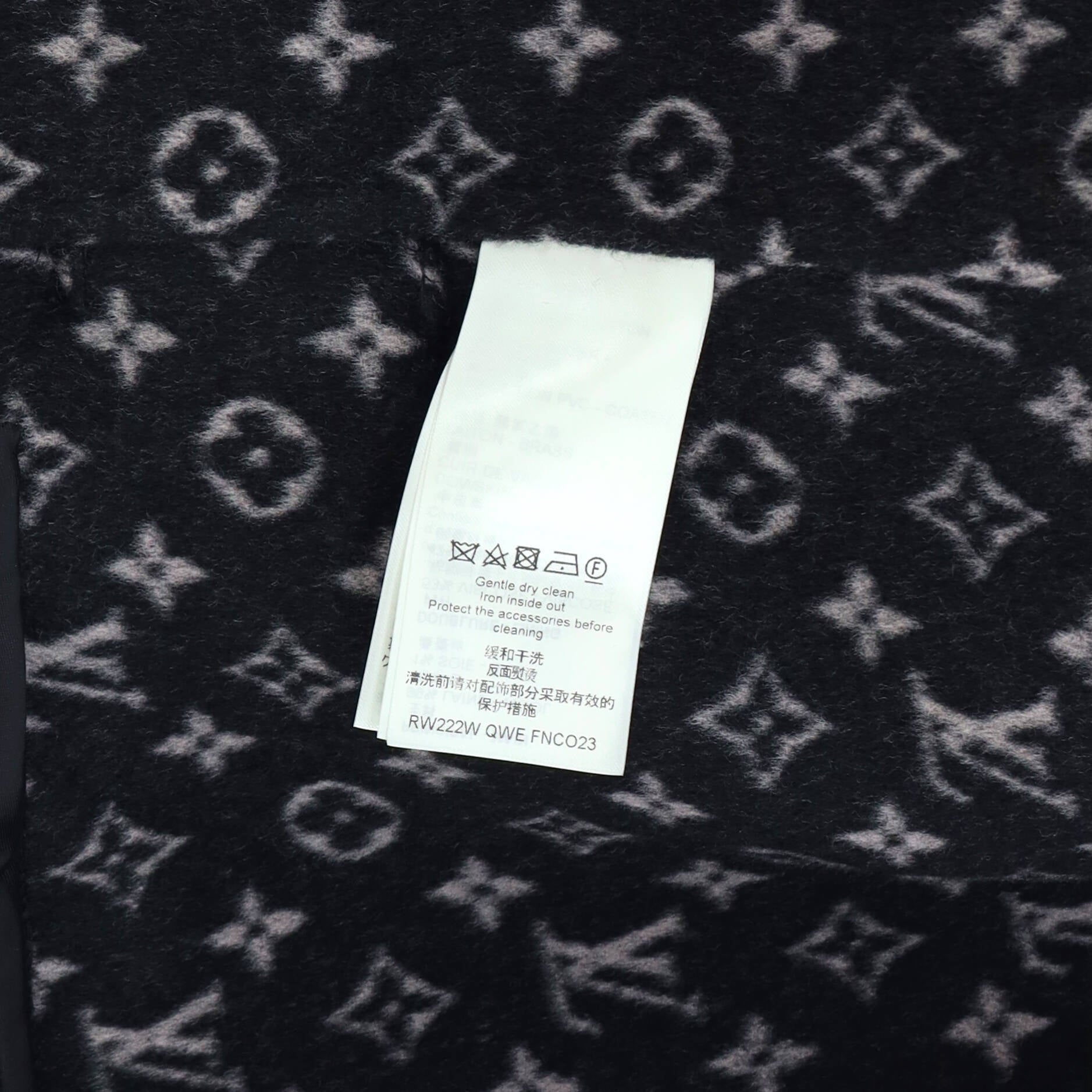 Women's Signature Double Face Short Wrap Coat Monogram Silk Blend