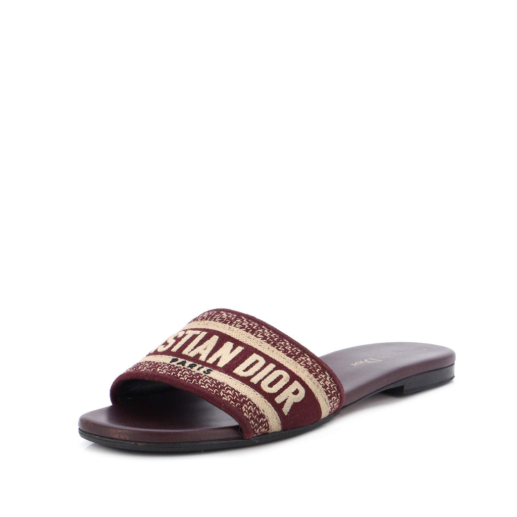 Women's Dway Flat Sandals Embroidered Canvas
