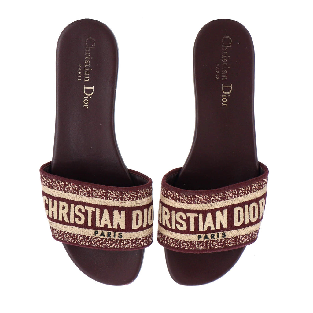 Women's Dway Flat Sandals Embroidered Canvas