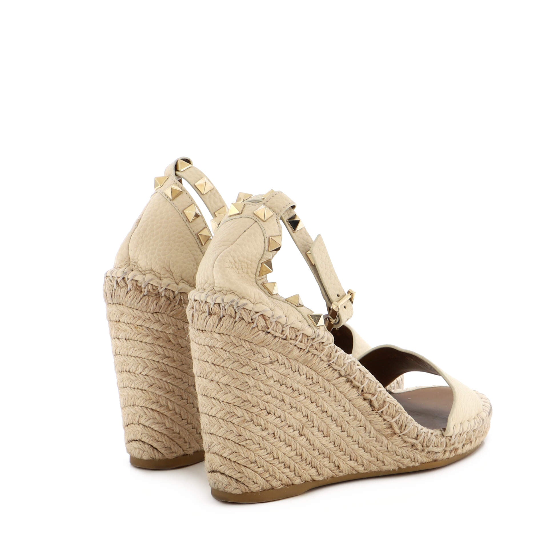 Women's Rockstud Wedge Espadrilles Leather