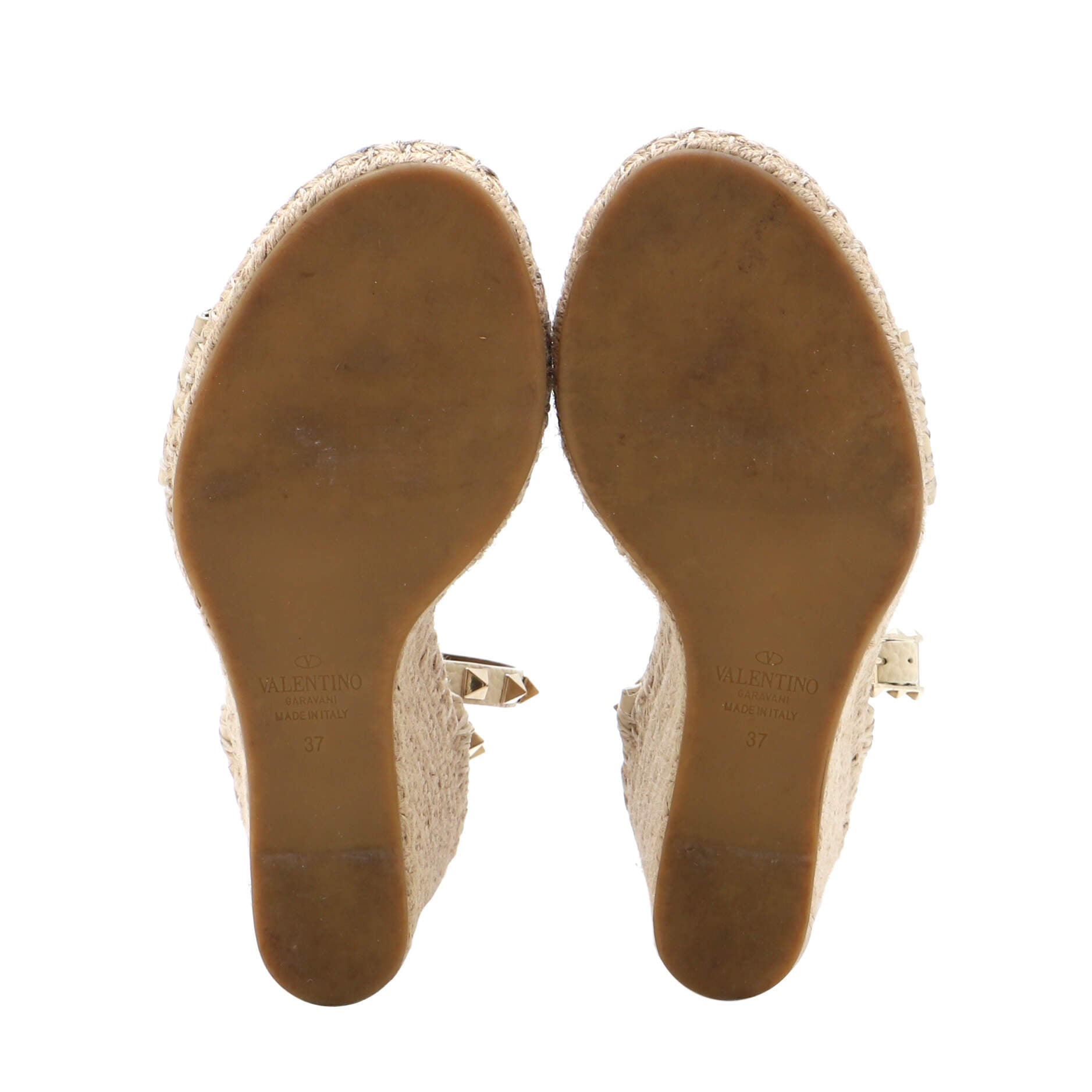 Women's Rockstud Wedge Espadrilles Leather
