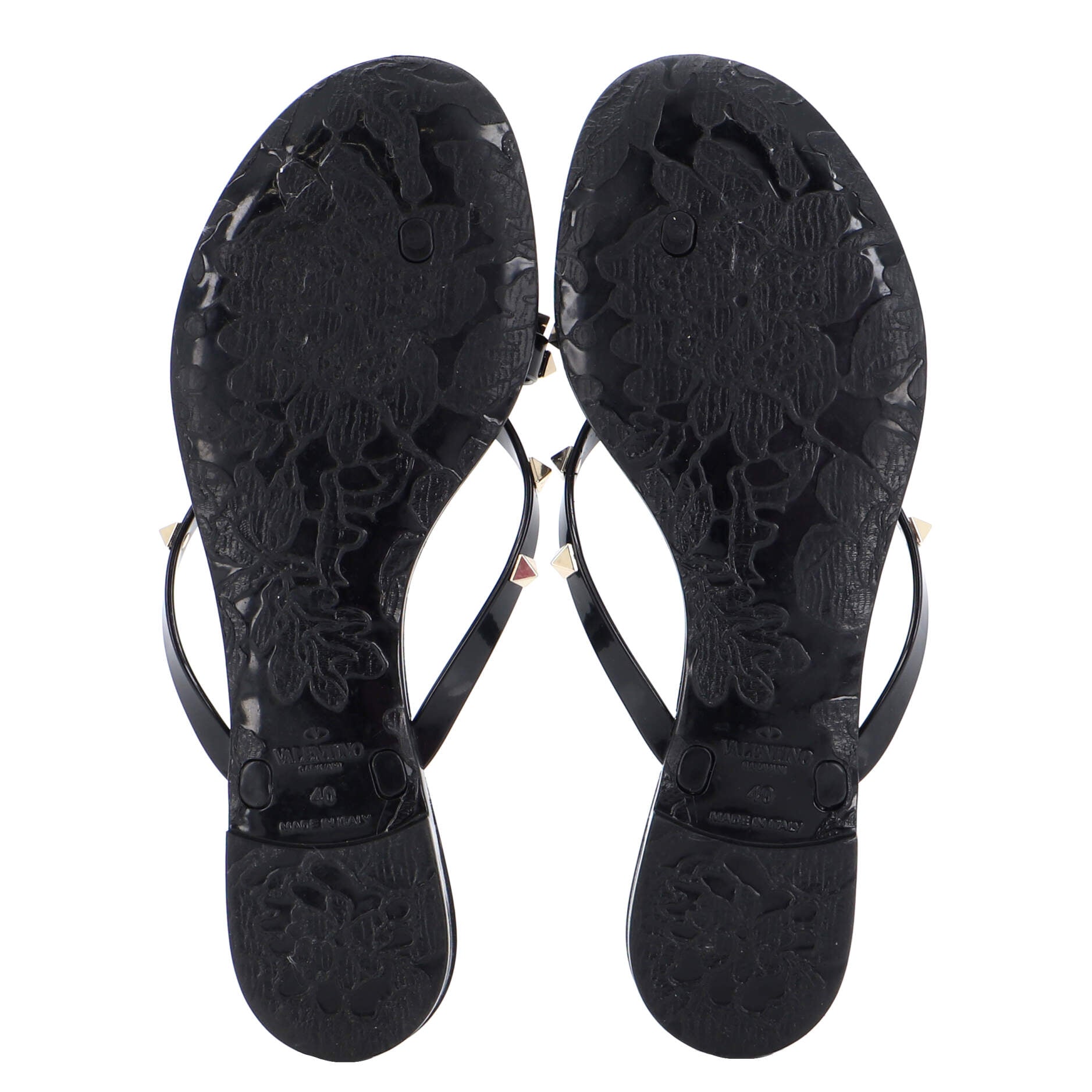 Women's Jelly Rockstud Bow Thong Sandals PVC