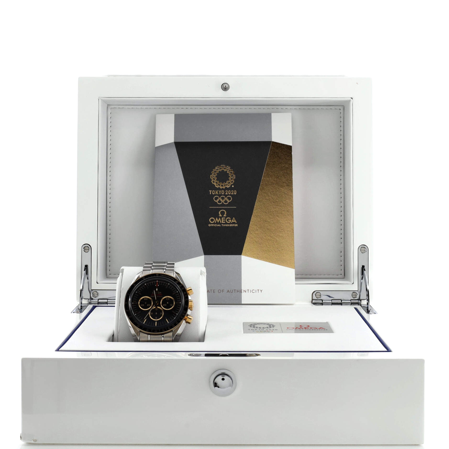 Speedmaster Professional Tokyo Olympic Chronograph Limited Edition Manual Watch Stainless Steel and Yellow Gold 42