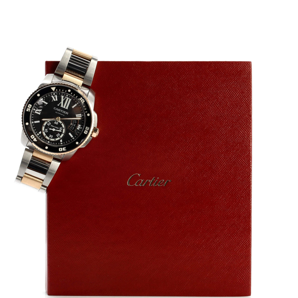 Calibre de Cartier Automatic Watch Stainless Steel and Rose Gold with Ceramic 42