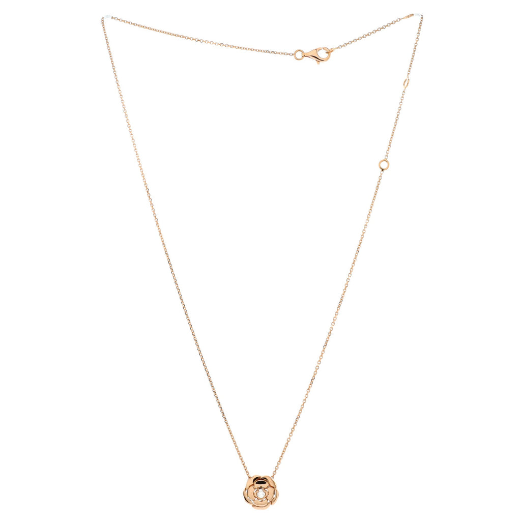 Extrait de Camellia Pendant Necklace 18K Rose Gold with Diamond