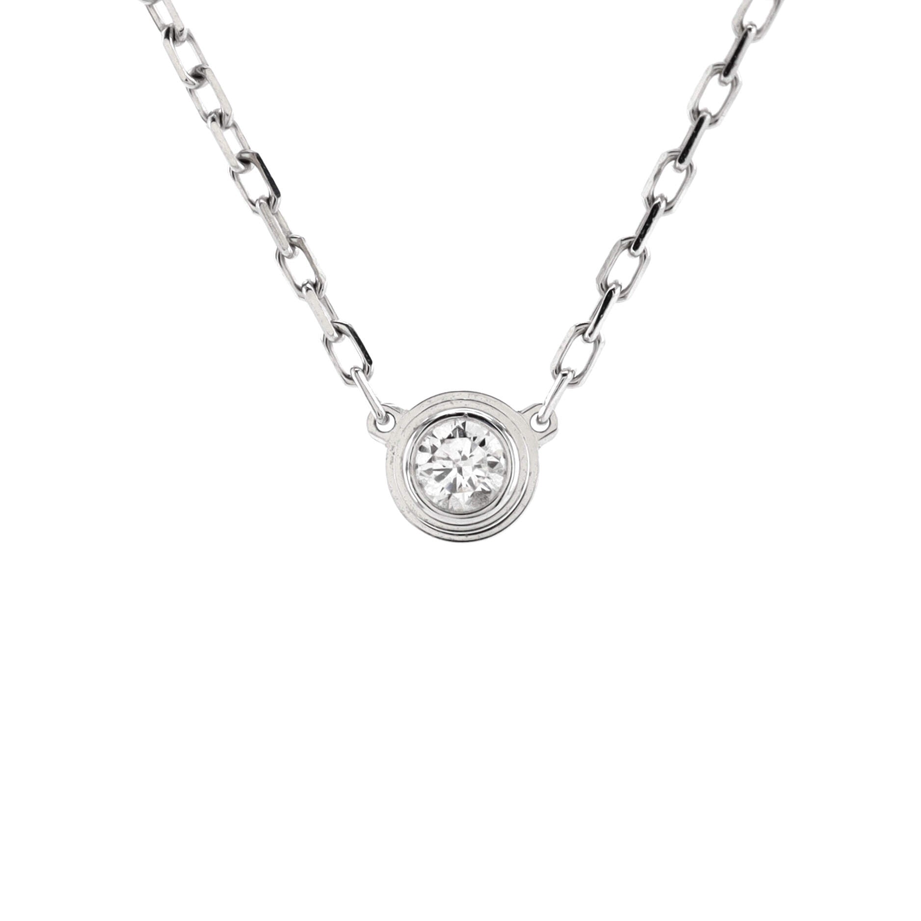 Cartier D'Amour Pendant Necklace 18K White Gold with Diamond Small