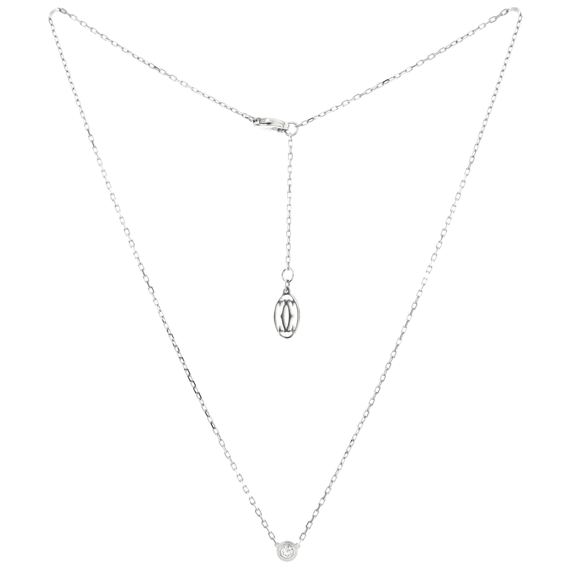 Cartier D'Amour Pendant Necklace 18K White Gold with Diamond Small