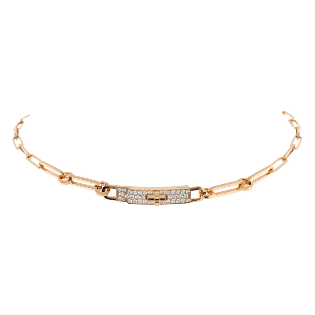 Kelly Chaine Choker Necklace 18K Rose Gold and Diamonds Small