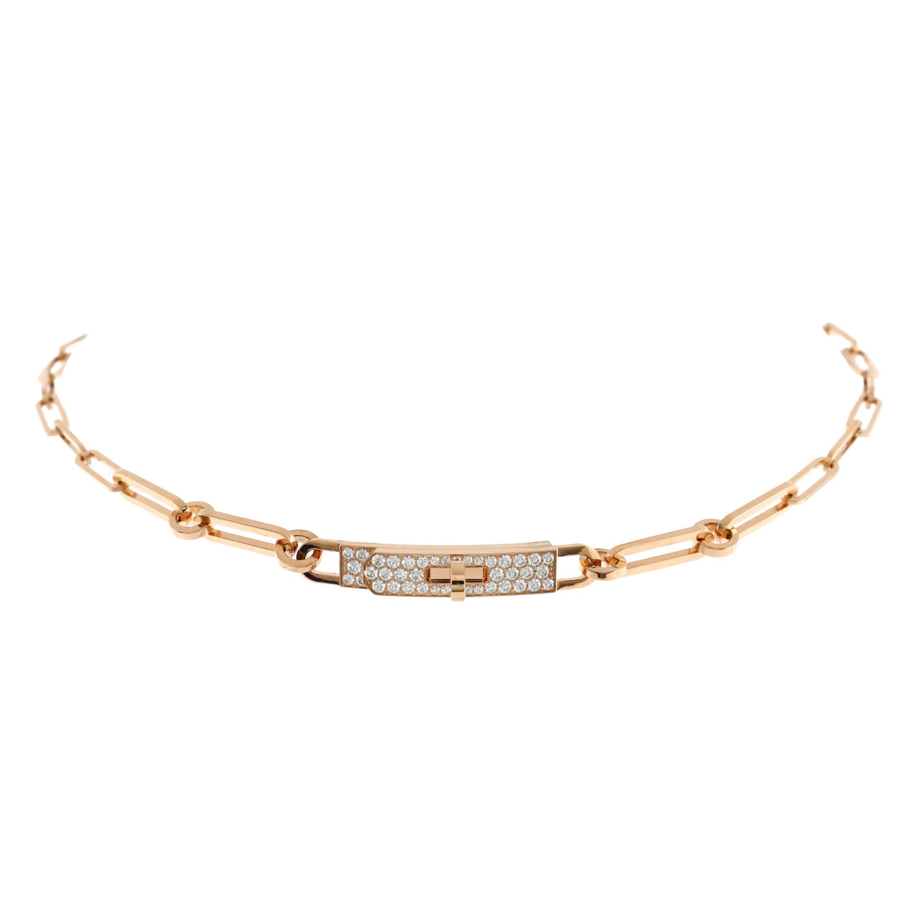 Kelly Chaine Choker Necklace 18K Rose Gold and Diamonds Small