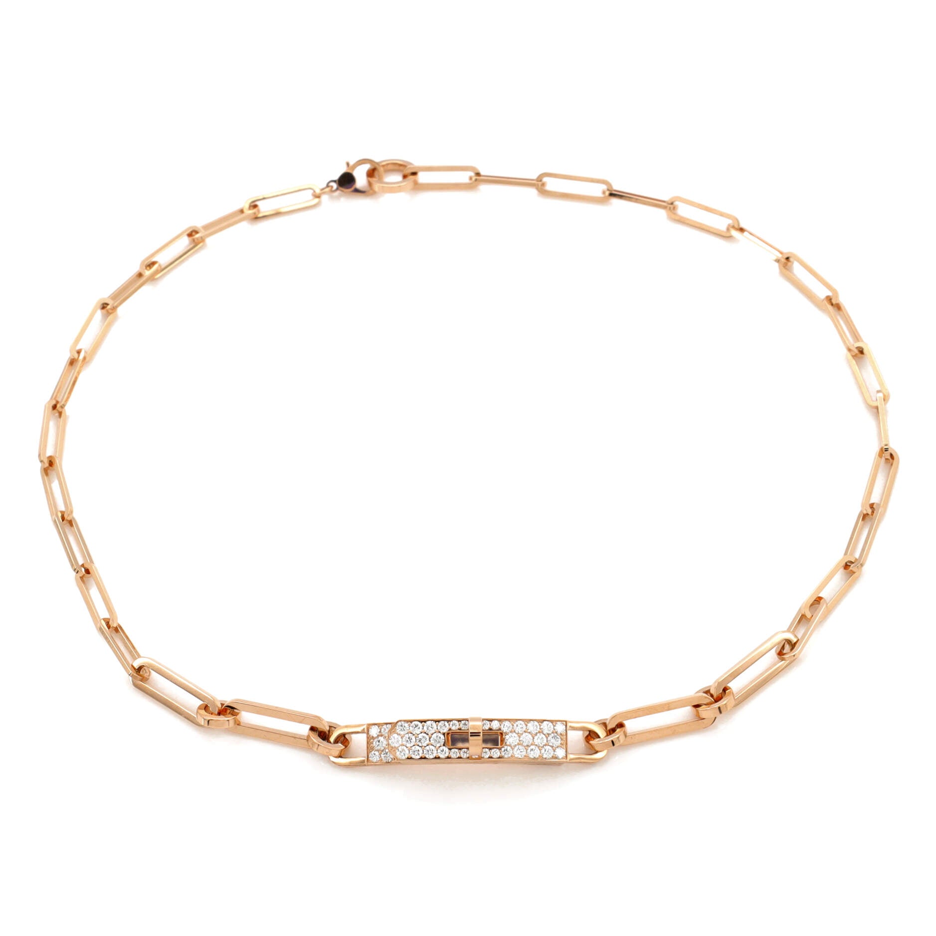 Kelly Chaine Choker Necklace 18K Rose Gold and Diamonds Small