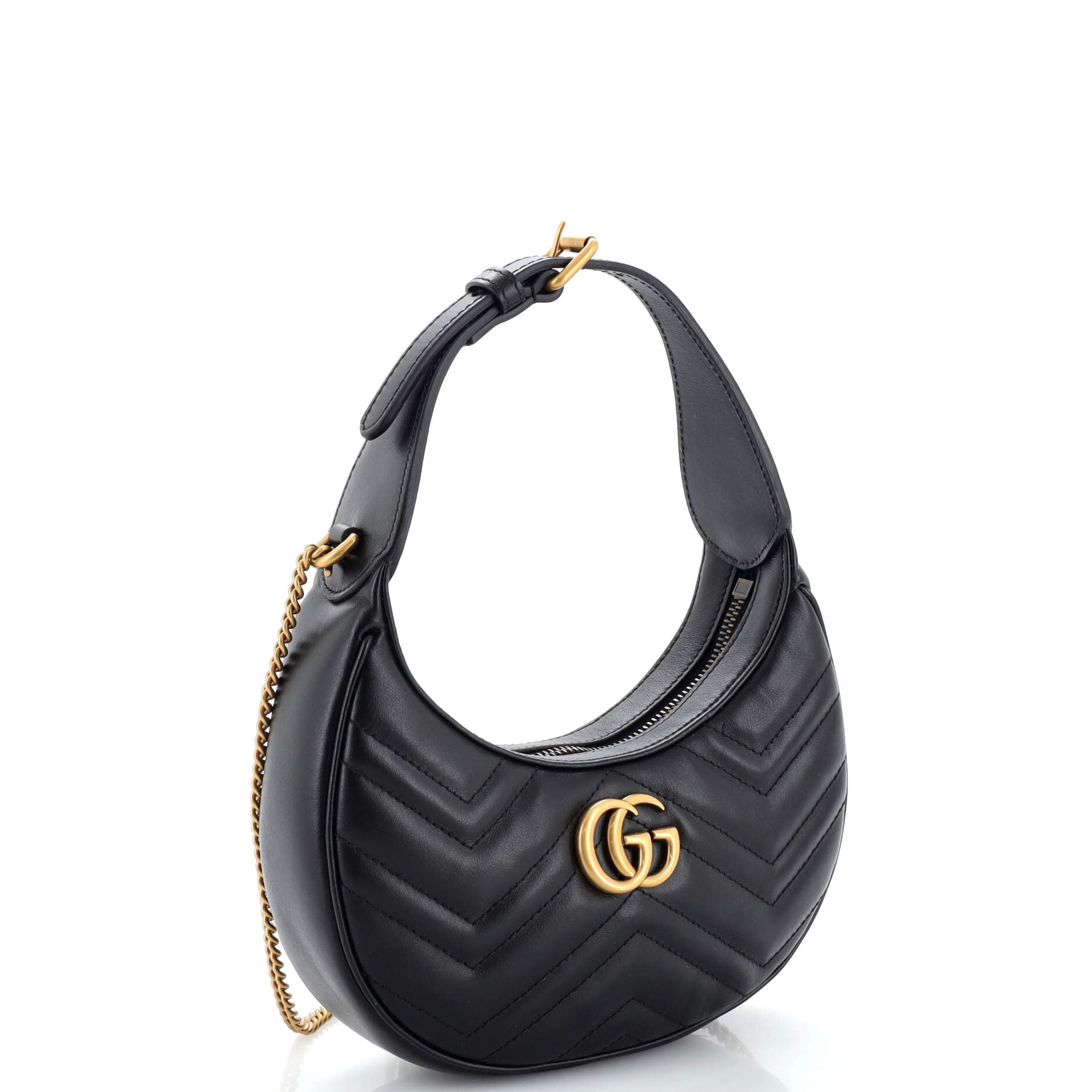 GG Marmont Half Moon Hobo Leather Mini