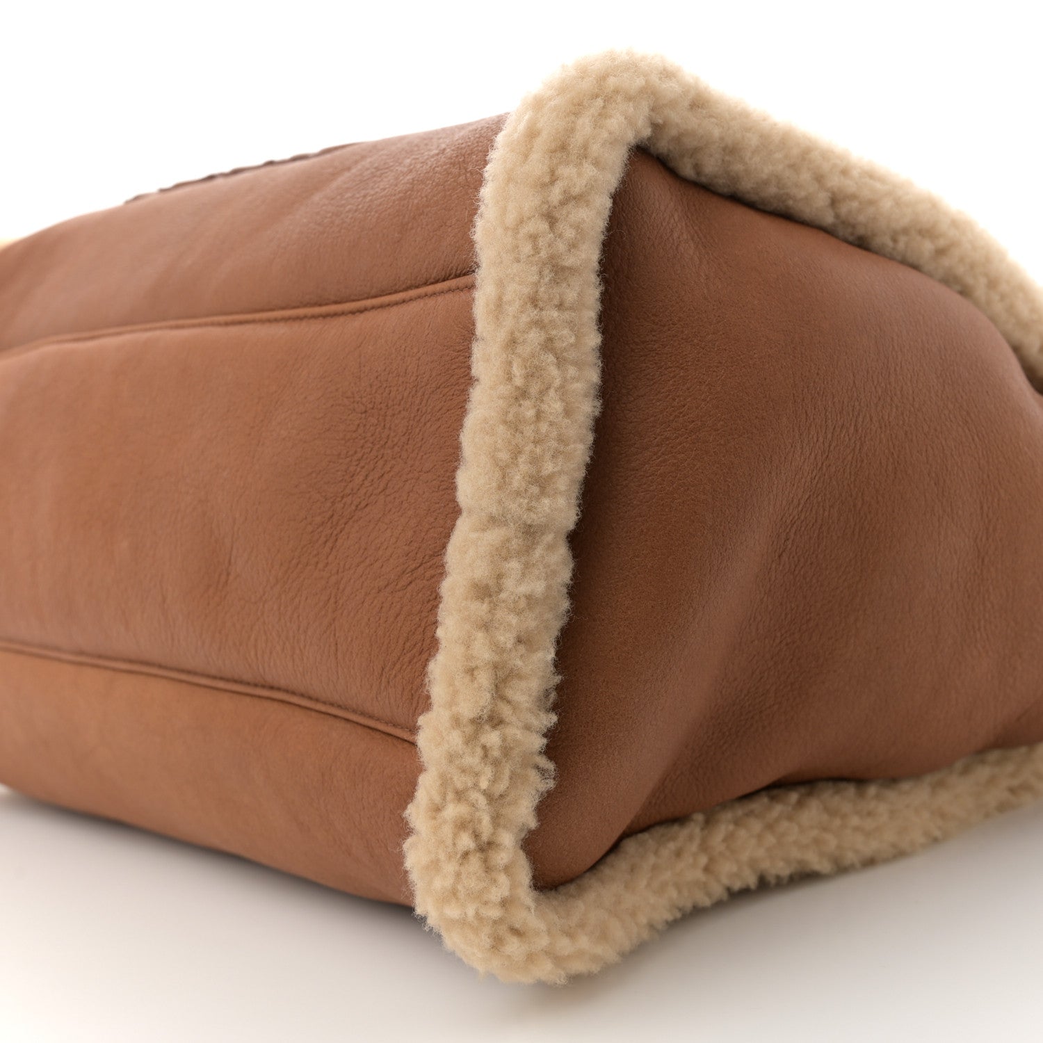 Lambskin Shearling Medium Deauville Tote Brown