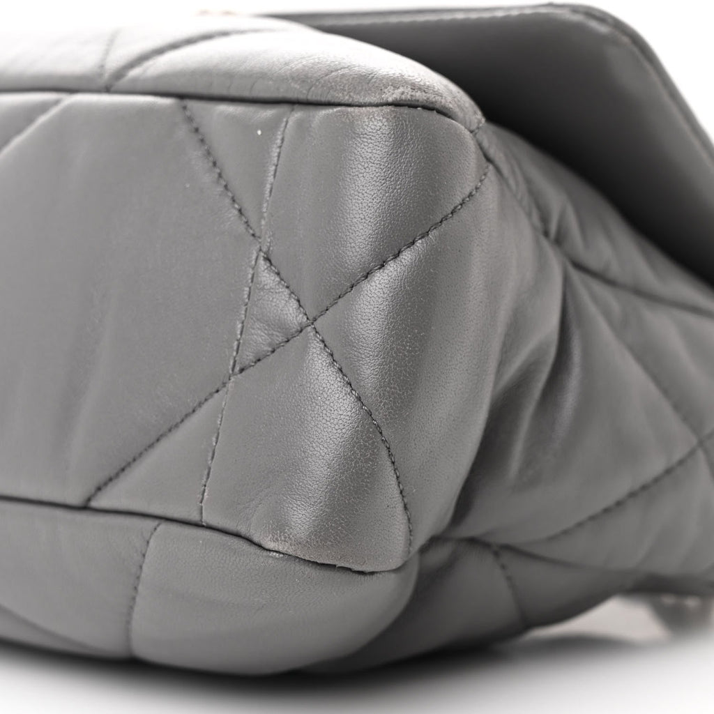 Lambskin Quilted Medium Chanel 19 Flap Dark Grey