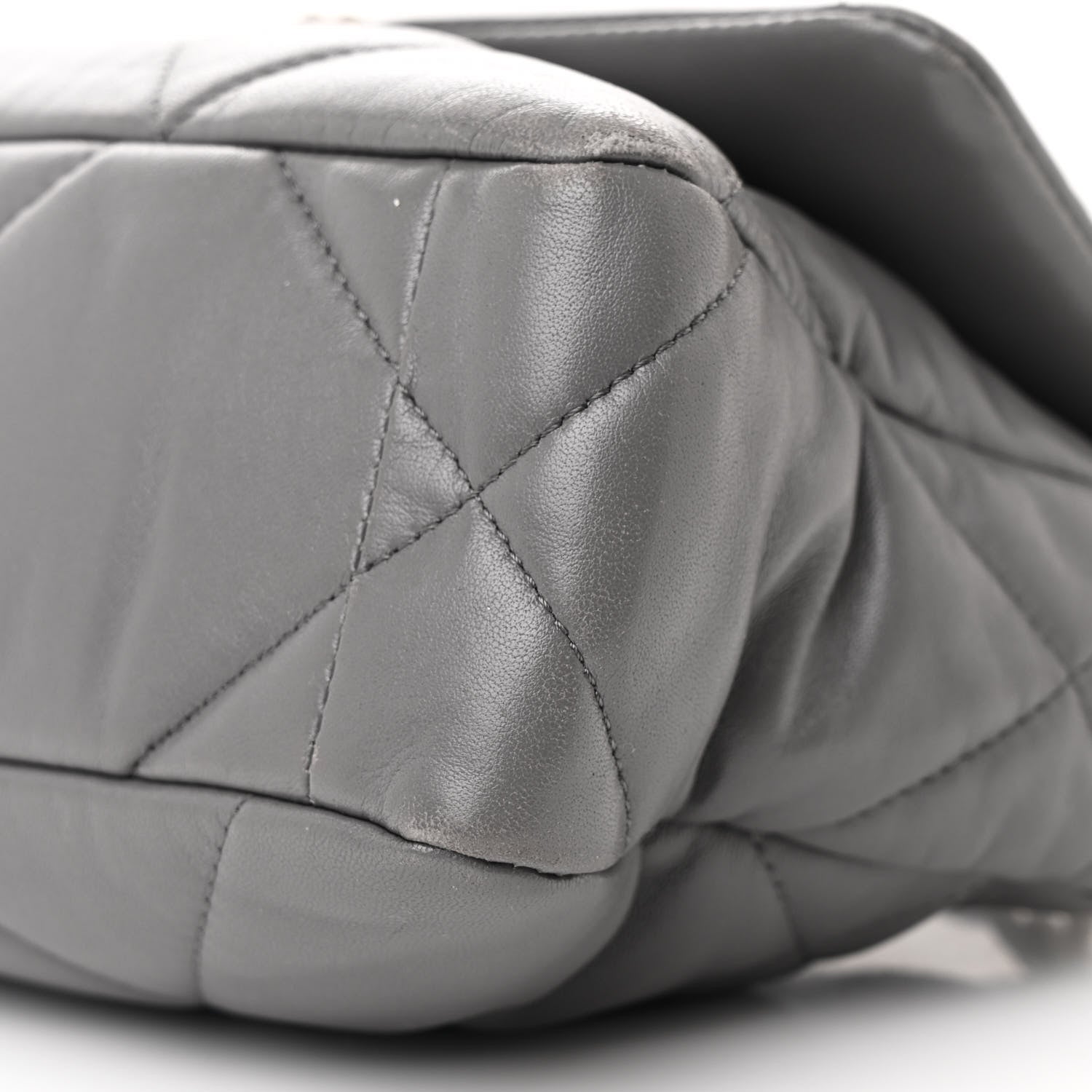 Lambskin Quilted Medium Chanel 19 Flap Dark Grey