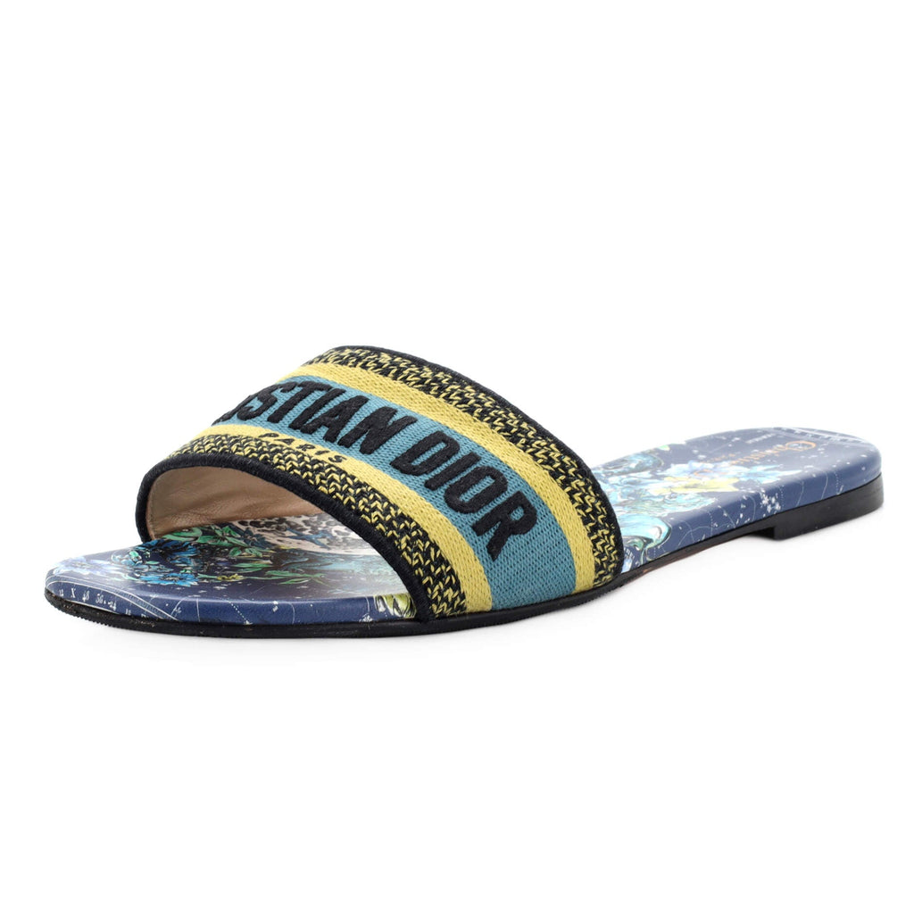 Women's Dway Flat Sandals Embroidered Canvas