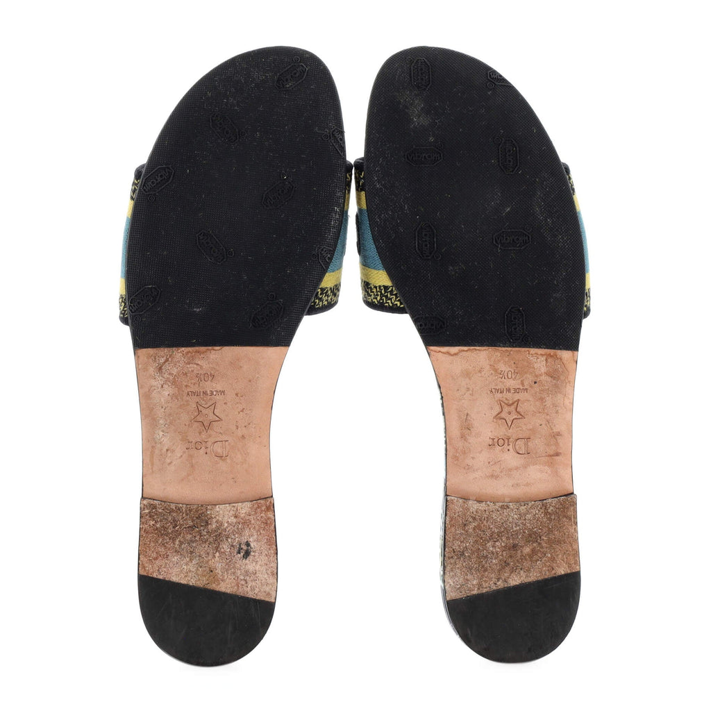 Women's Dway Flat Sandals Embroidered Canvas
