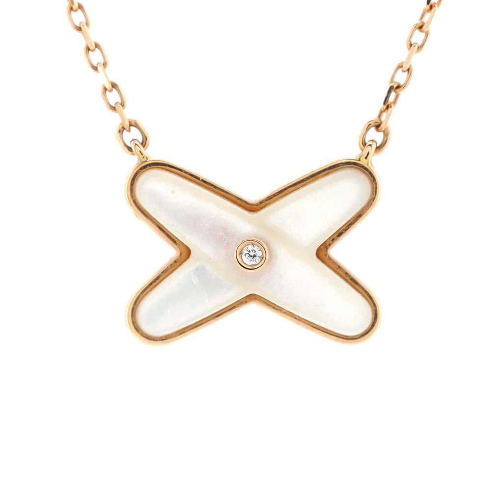 Jeux de Liens Pendant Necklace 18K Rose Gold with Mother of Pearl and Diamond