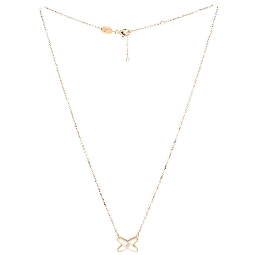 Jeux de Liens Pendant Necklace 18K Rose Gold with Mother of Pearl and Diamond