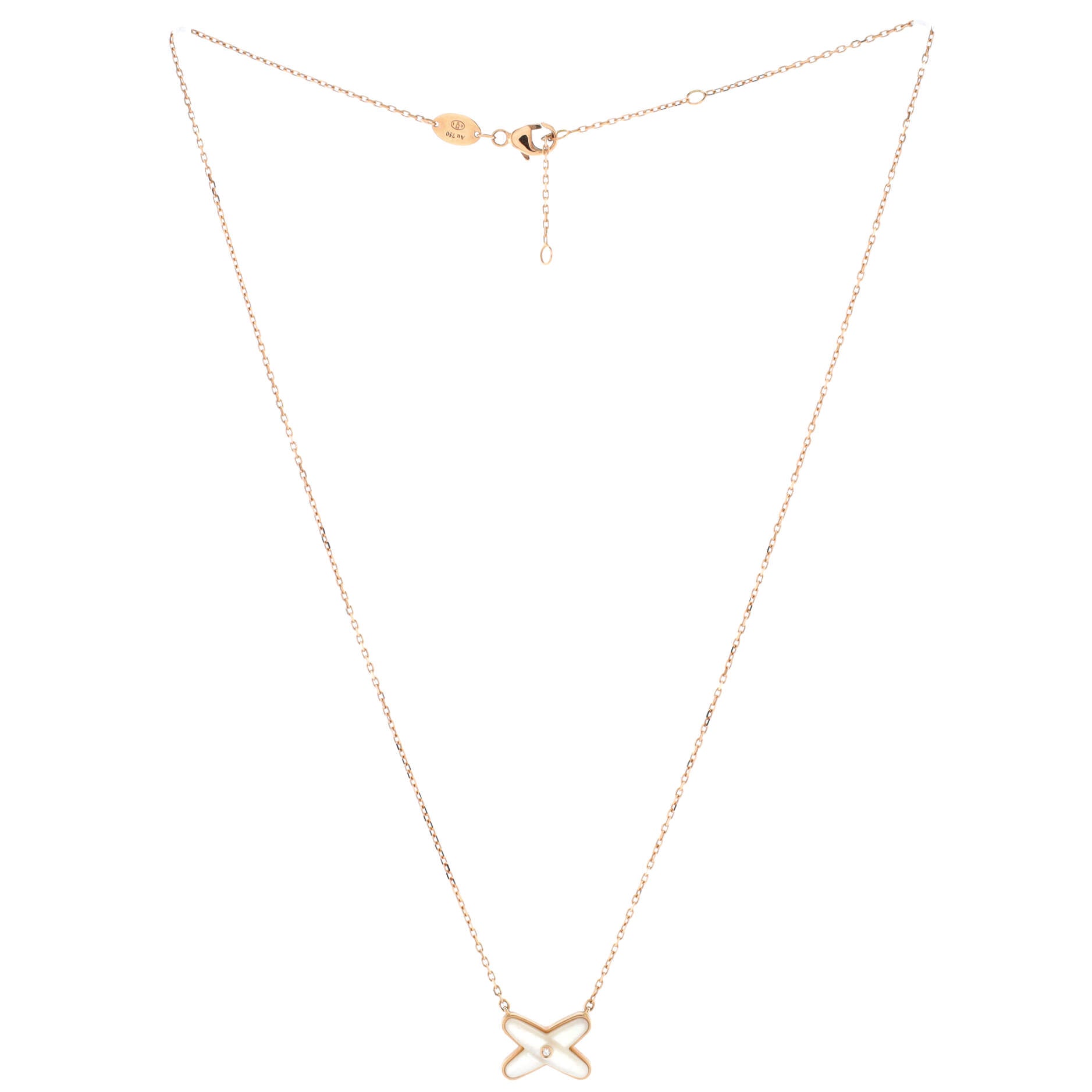 Jeux de Liens Pendant Necklace 18K Rose Gold with Mother of Pearl and Diamond