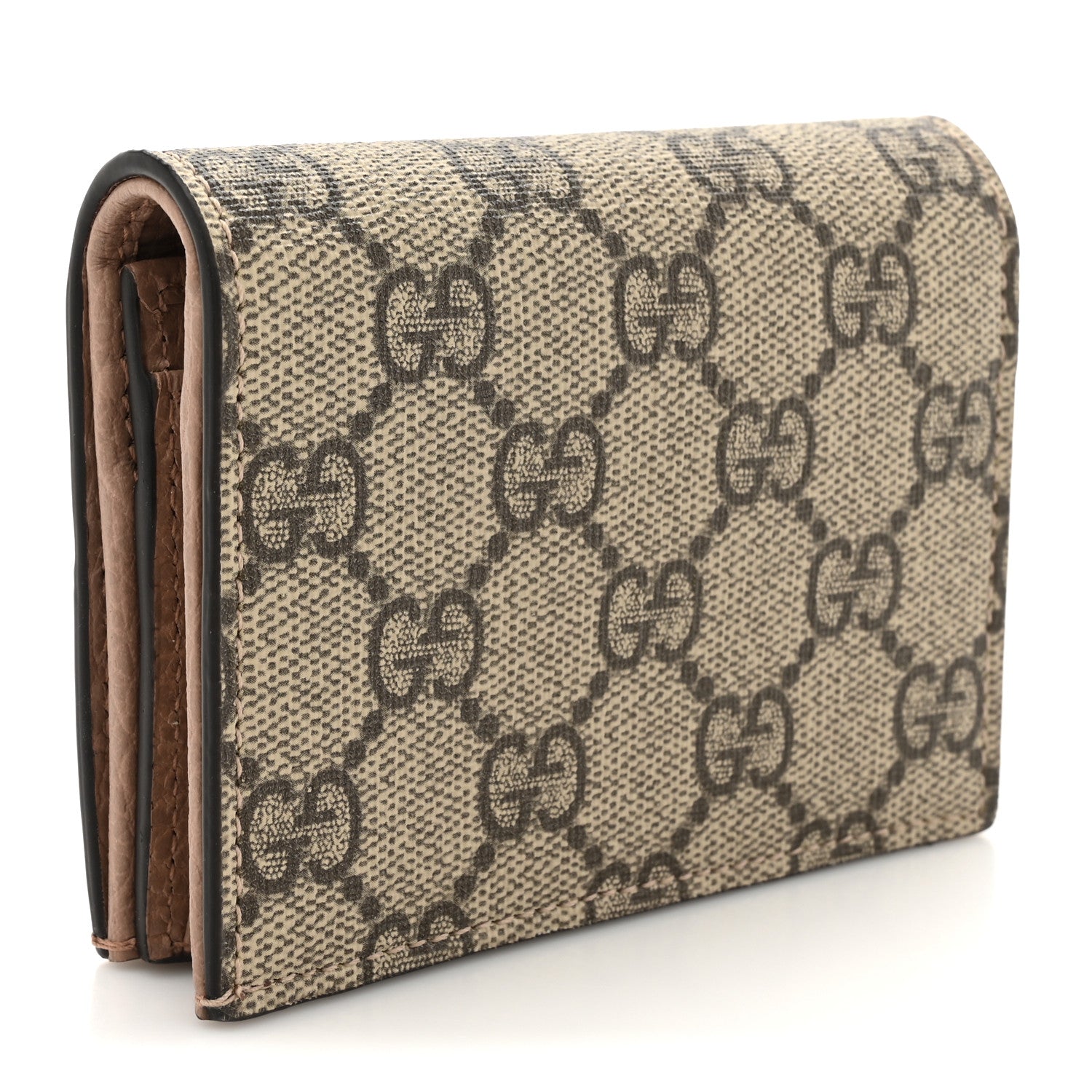 Dollar Calfskin GG Supreme Monogram GG Marmont  Case Porcelain Rose Beige Ebony