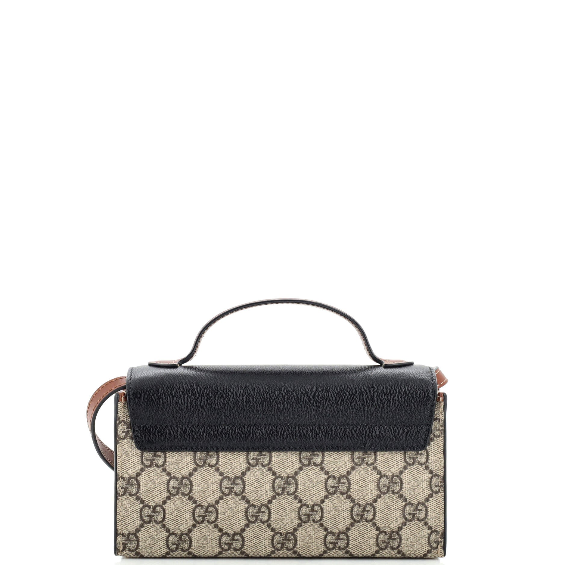 Padlock Top Handle Bag GG Coated Canvas and Leather Mini
