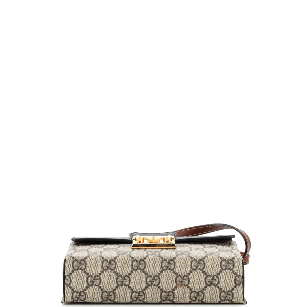 Padlock Top Handle Bag GG Coated Canvas and Leather Mini