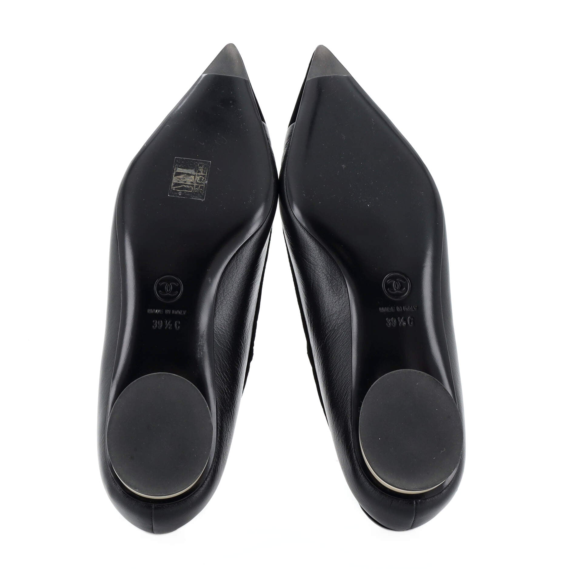 Women's Pointed CC Cap Toe Mary Jane Flats Leather and Velvet