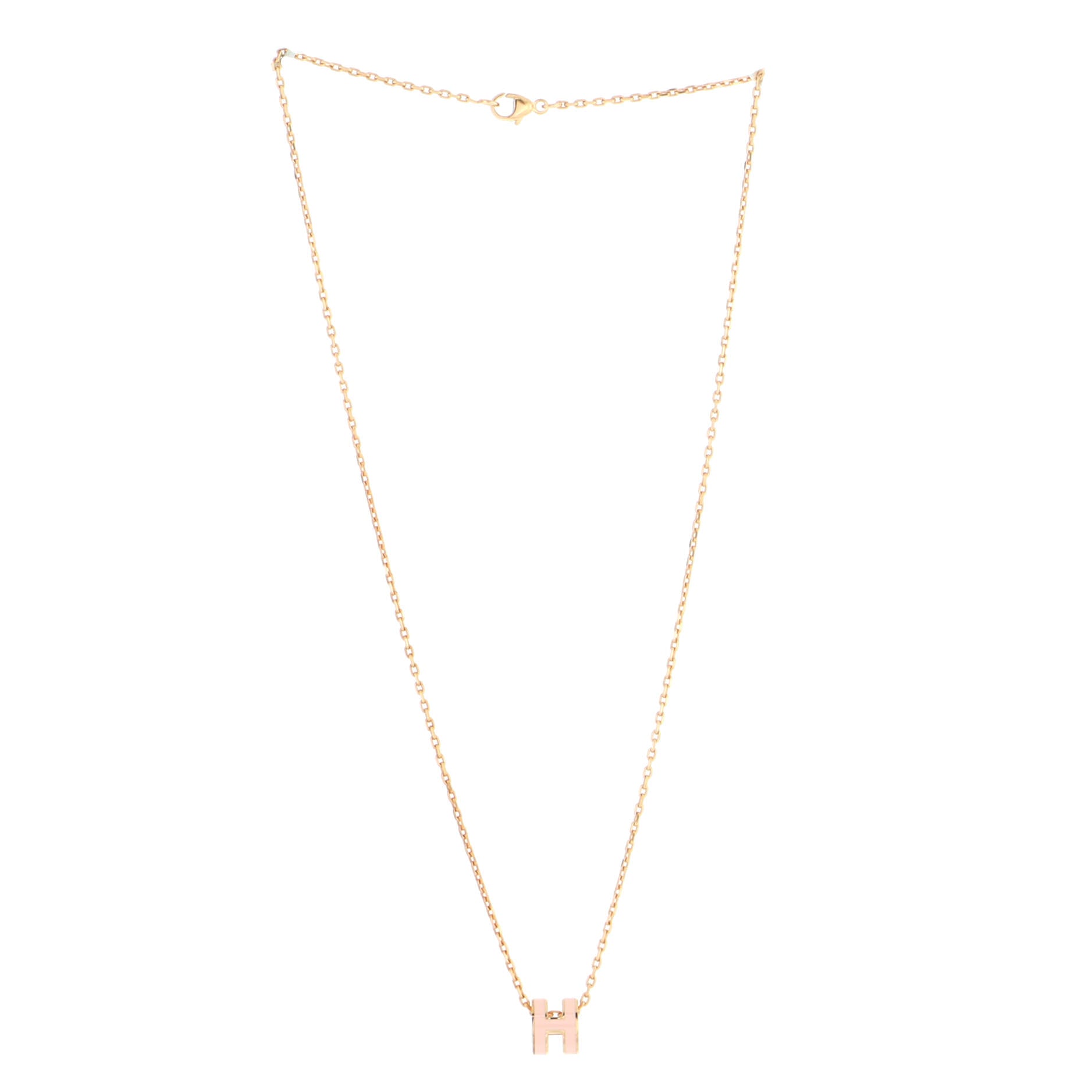 Pop H Pendant Chain Necklace Metal and Enamel Mini