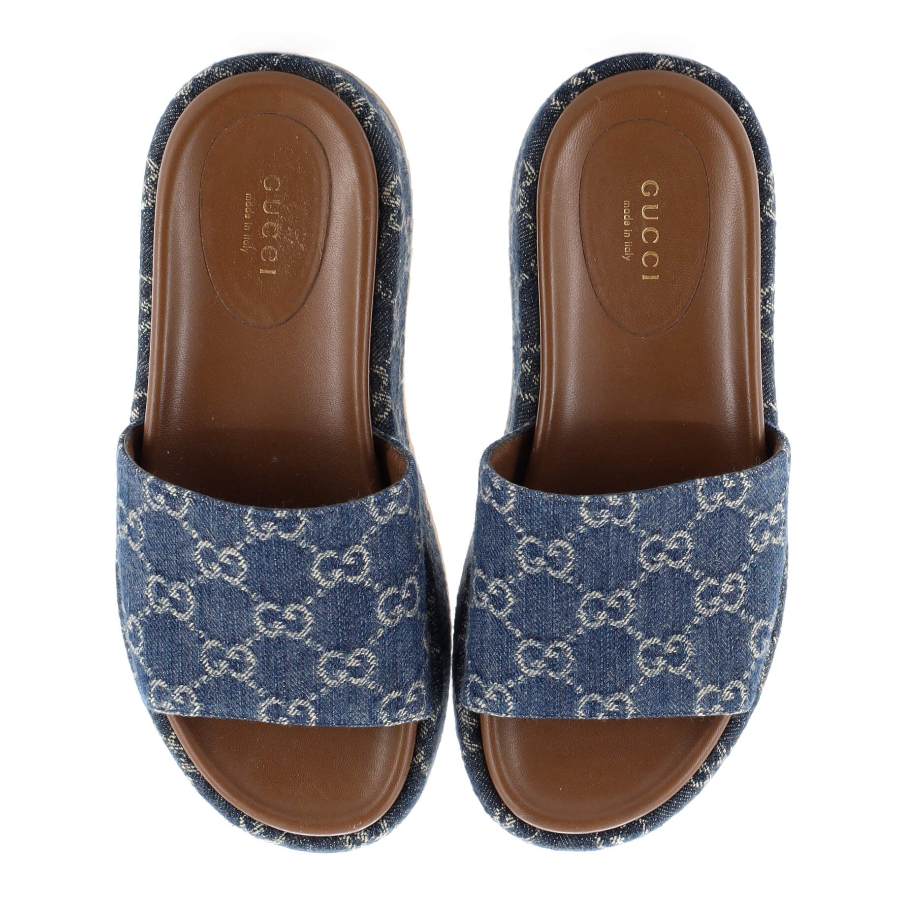 Women's Angelina Platform Slide Sandals GG Denim