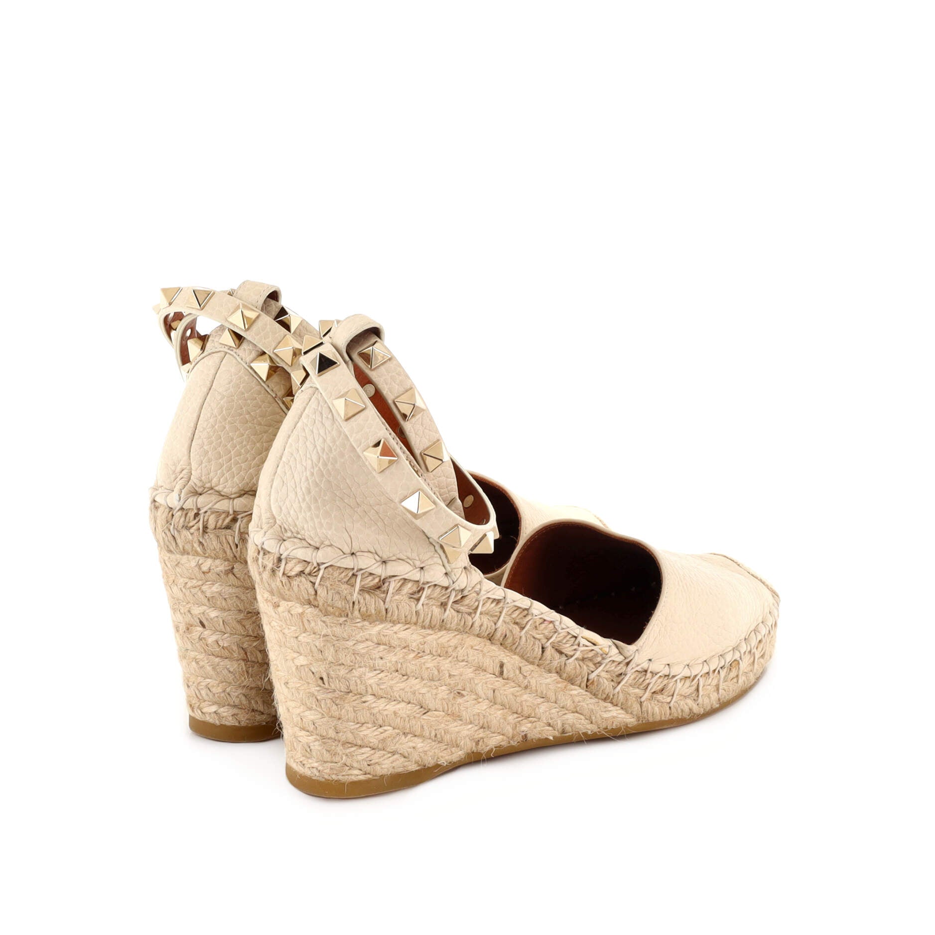 Women's Rockstud Wedge Espadrilles Leather