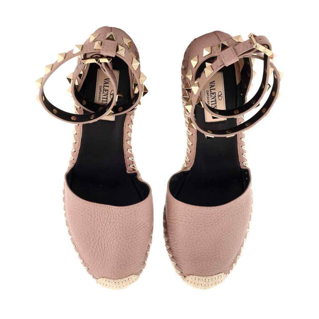 Women's Rockstud Wedge Espadrilles Leather