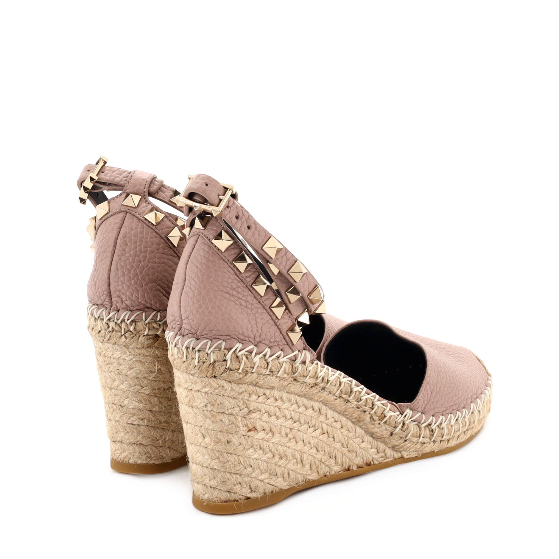 Women's Rockstud Wedge Espadrilles Leather