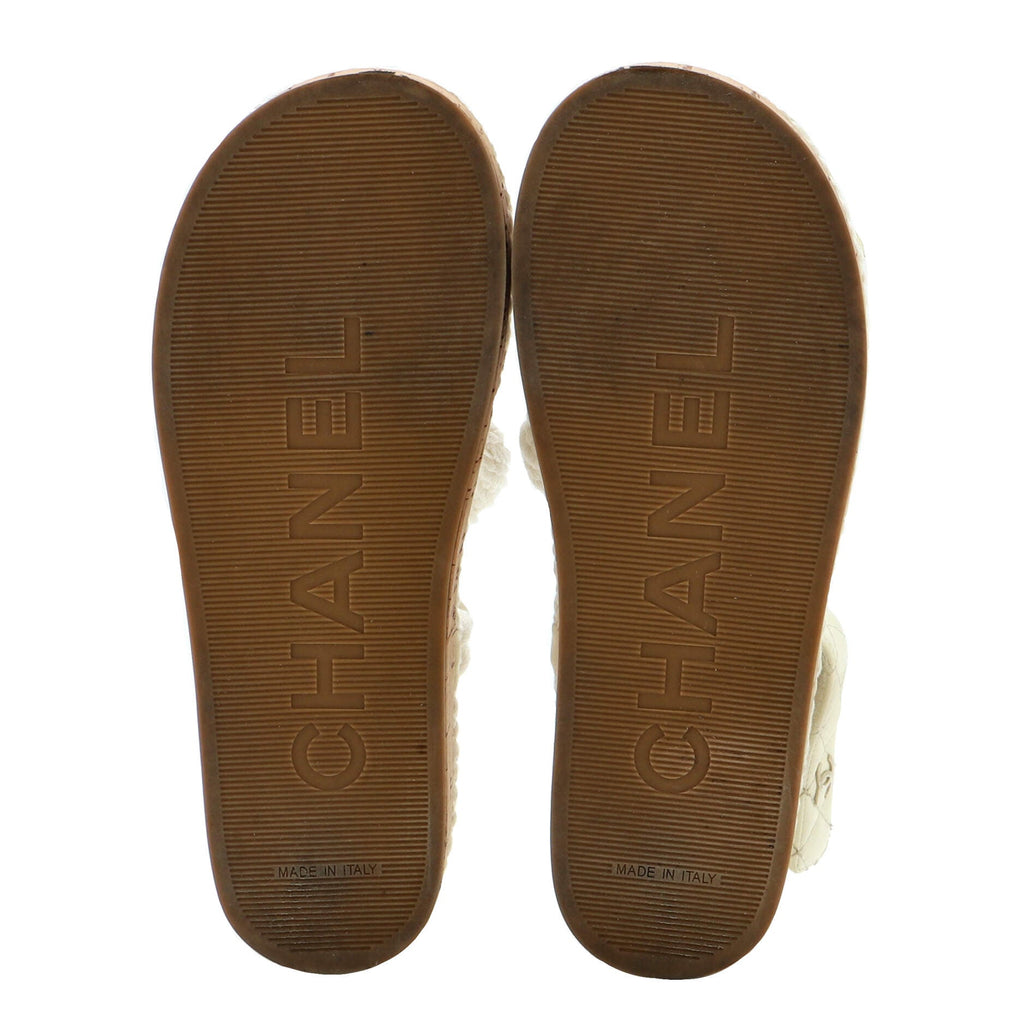 Women's Cord Velcro Dad Sandals Quilted Leather and Cork