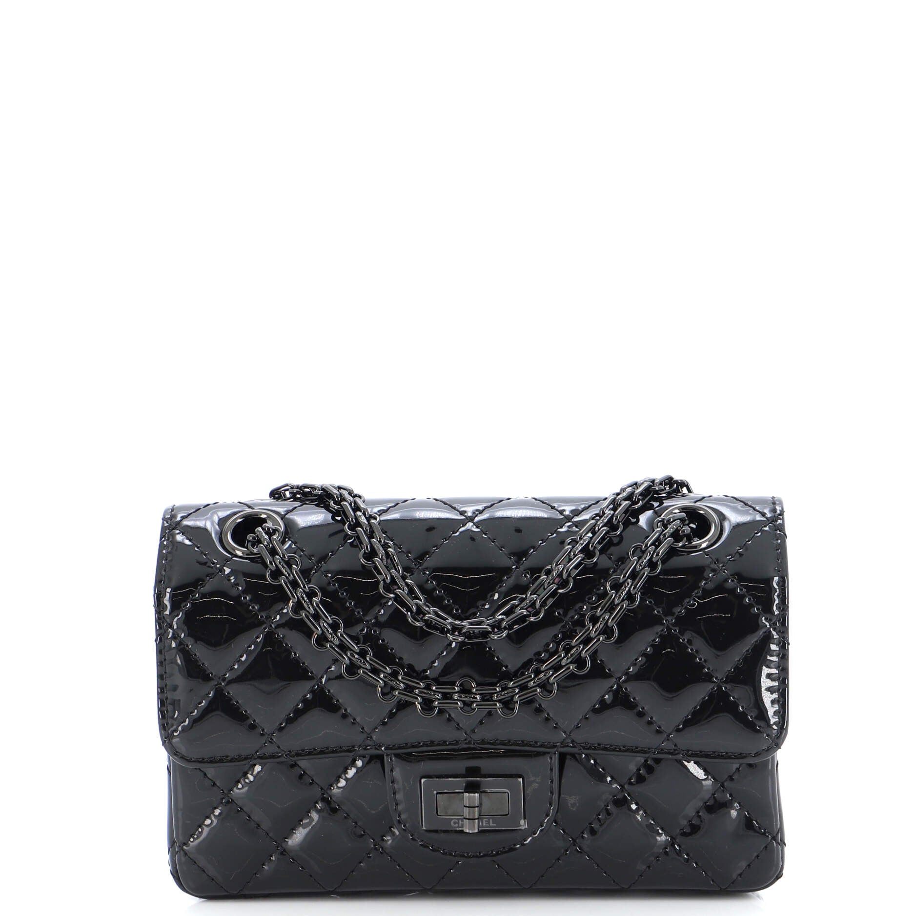 So Black Reissue 2.55 Flap Bag Quilted Patent Mini