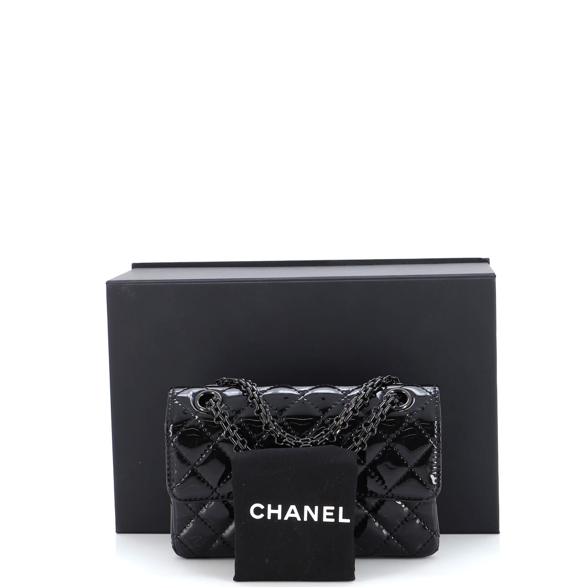 So Black Reissue 2.55 Flap Bag Quilted Patent Mini