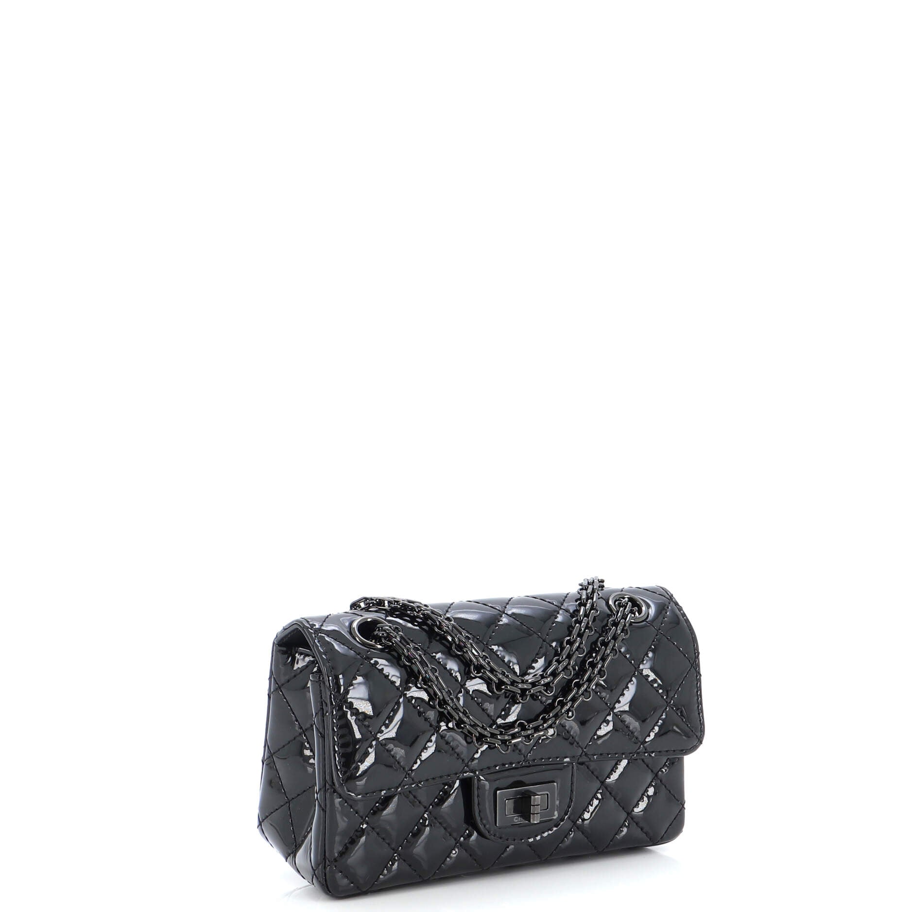 So Black Reissue 2.55 Flap Bag Quilted Patent Mini